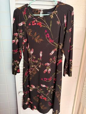 Tommy Hilfiger Black Floral Long-Sleeve Dress